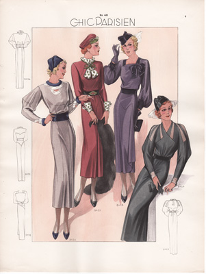 vintage fashion prints art deco chic parisien 1936